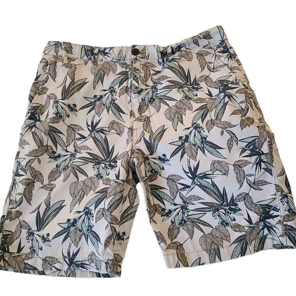 Caribbean Mens Flat Front Cotton 9" Inseam Shorts - Picture 1 of 9